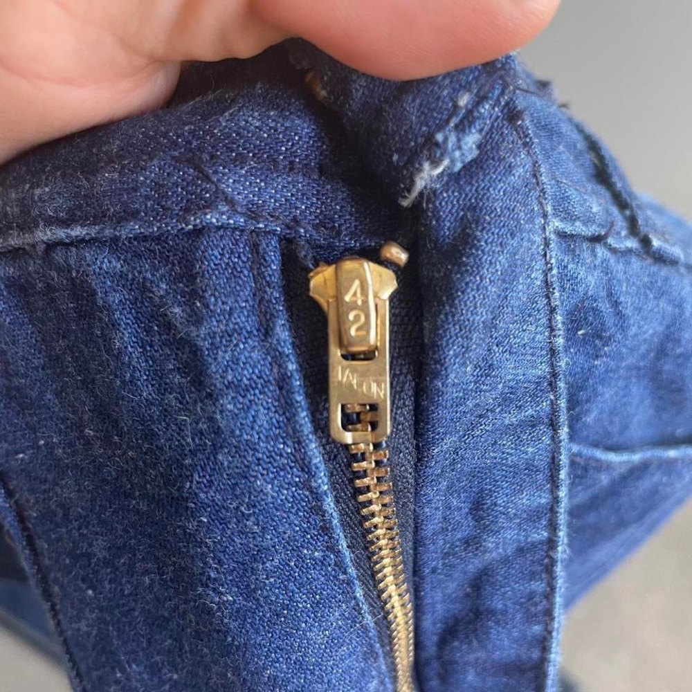 Vintage 1970s Denim Cotton Bell Bottom Seafares - Picture 8 of 9